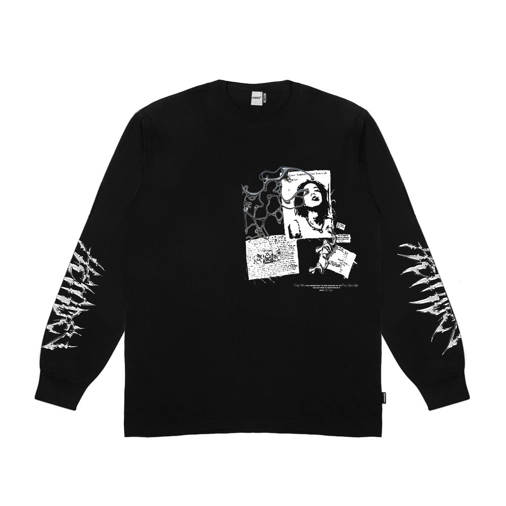 Hemdev Tshirt Longsleeve Guttery Black Tees Katun