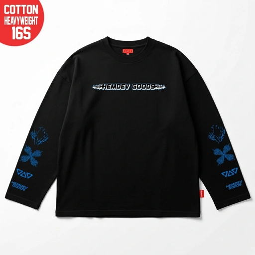 Hemdev Tshirt Boxy 16s Longsleeve Amalthea Black Tees Katun