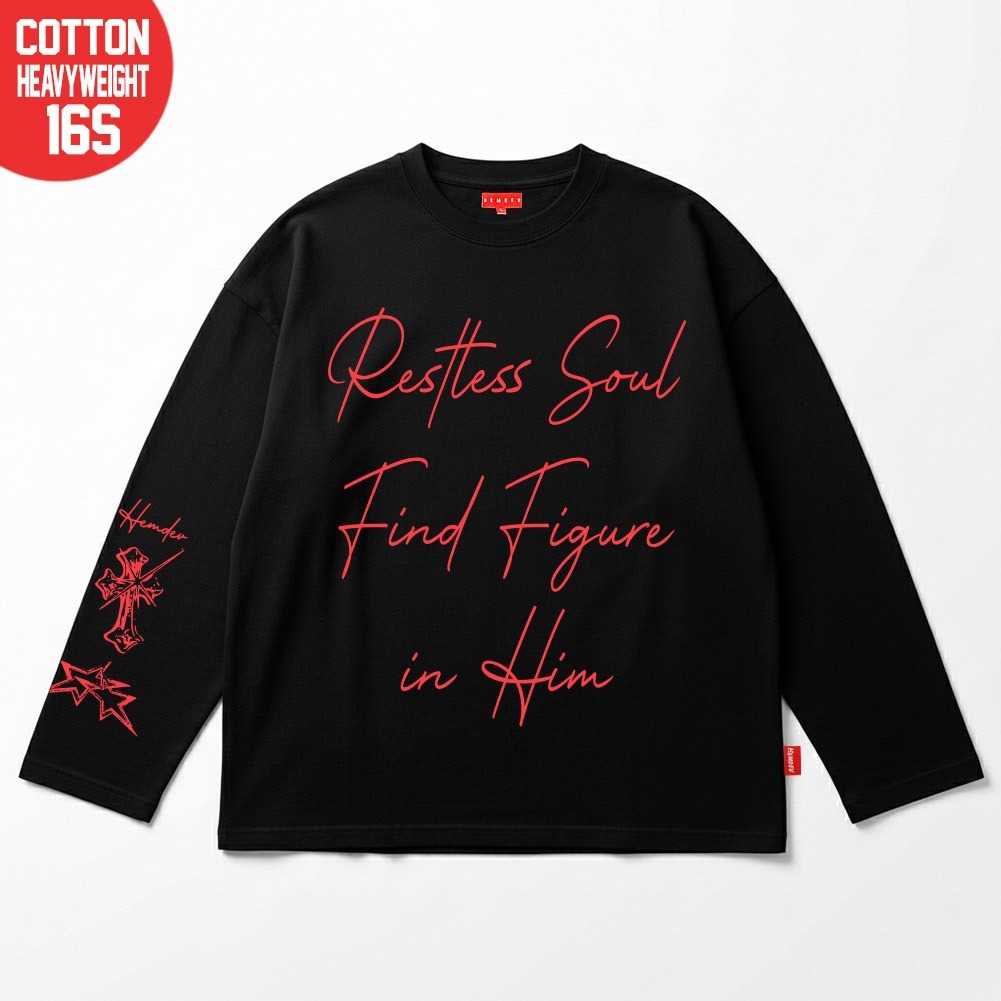 Hemdev Tshirt Boxy 16s Longsleeve Pasiphae Black Tees Katun