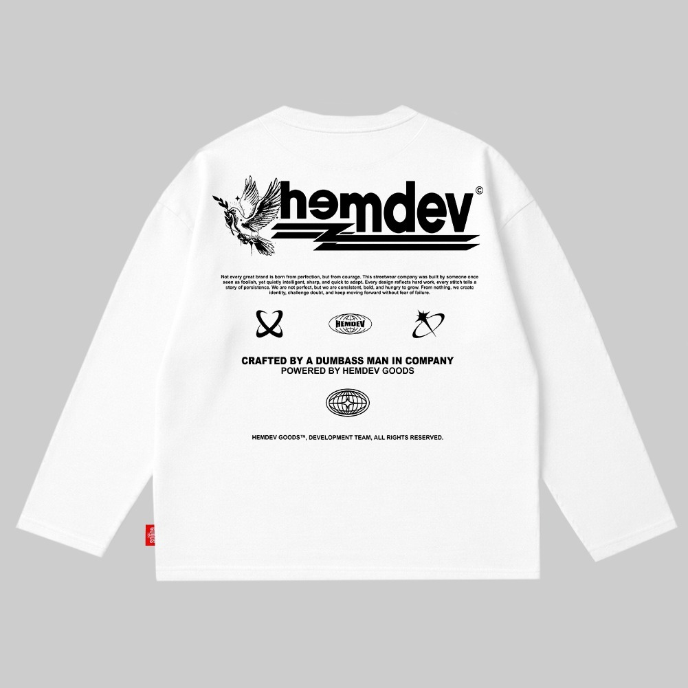 Hemdev Tshirt Boxy 16s Longsleeve Stuck Tees Katun