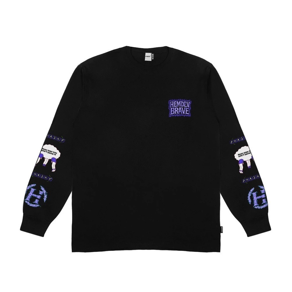 Hemdev Tshirt Longsleeve Enigma Black Tees Katun