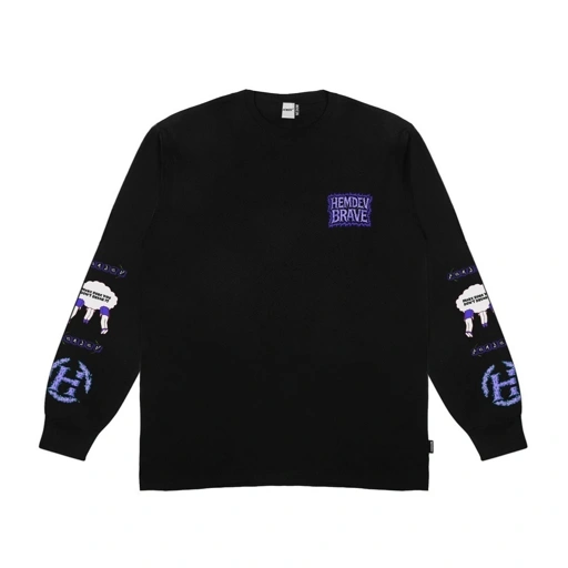 Hemdev Tshirt Longsleeve Enigma Black Tees Katun