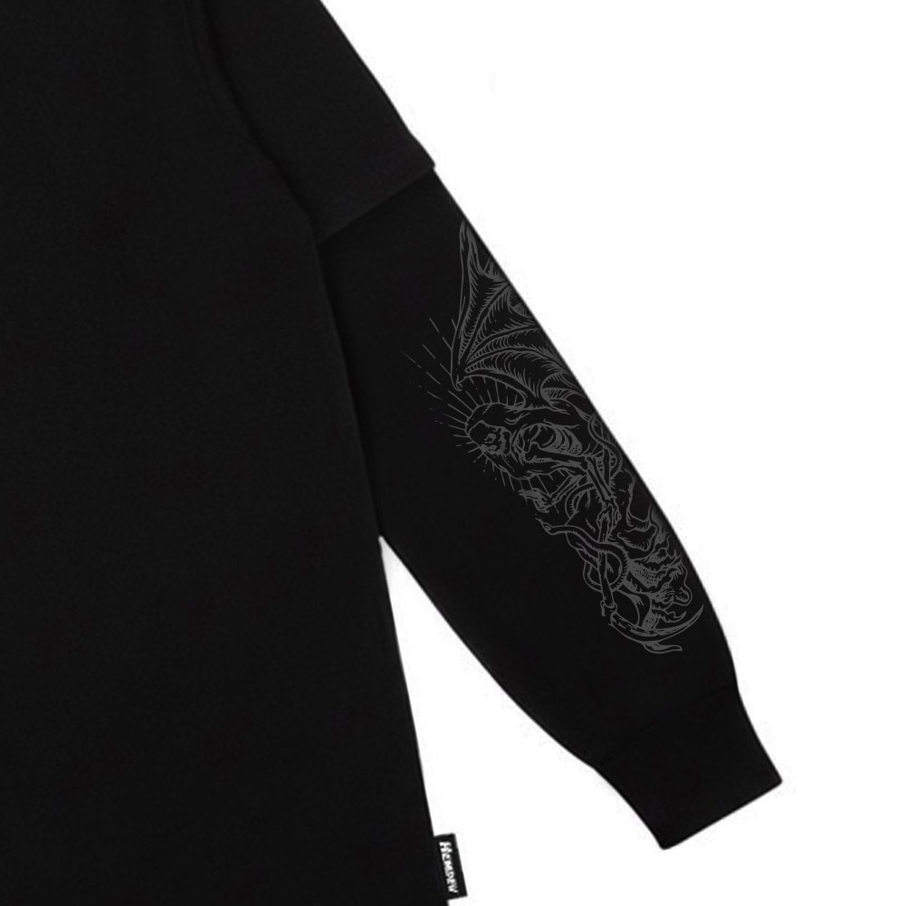 Hemdev Tshirt Doublesleeve Ganys Black Tees Katun