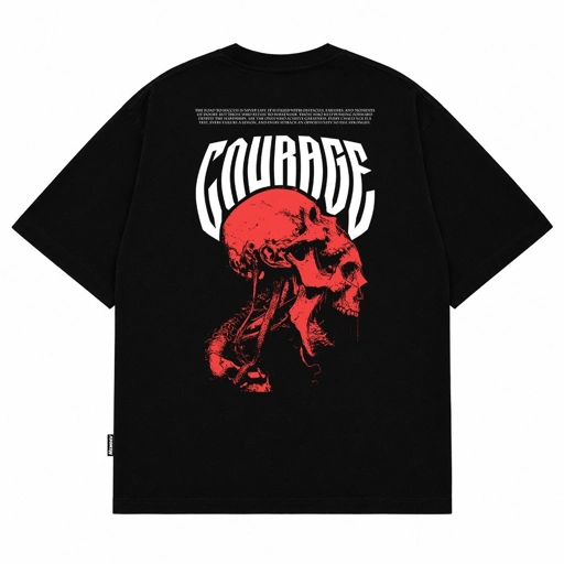 Hemdev Tshirt Oversize Courage Black Tees Katun