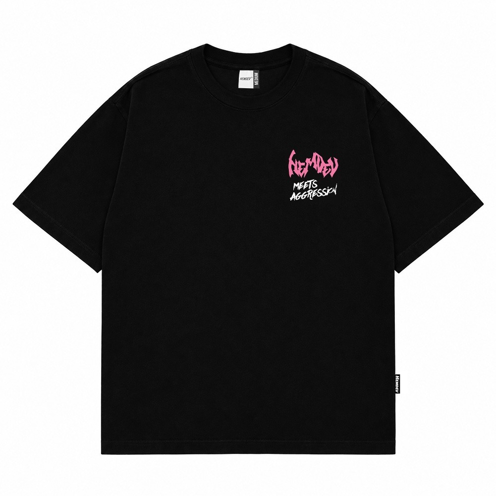 Hemdev Tshirt Oversize Aggression Black Tees Katun