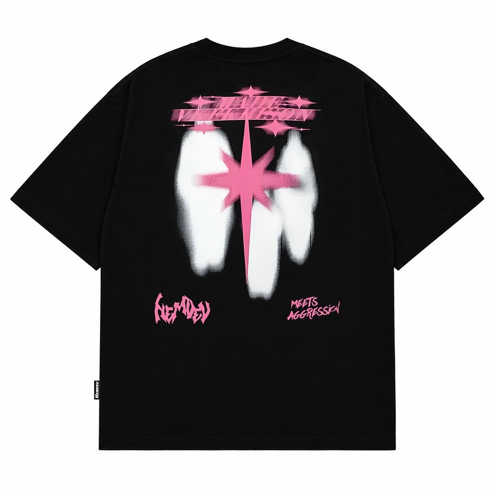Hemdev Tshirt Oversize Aggression Black Tees Katun
