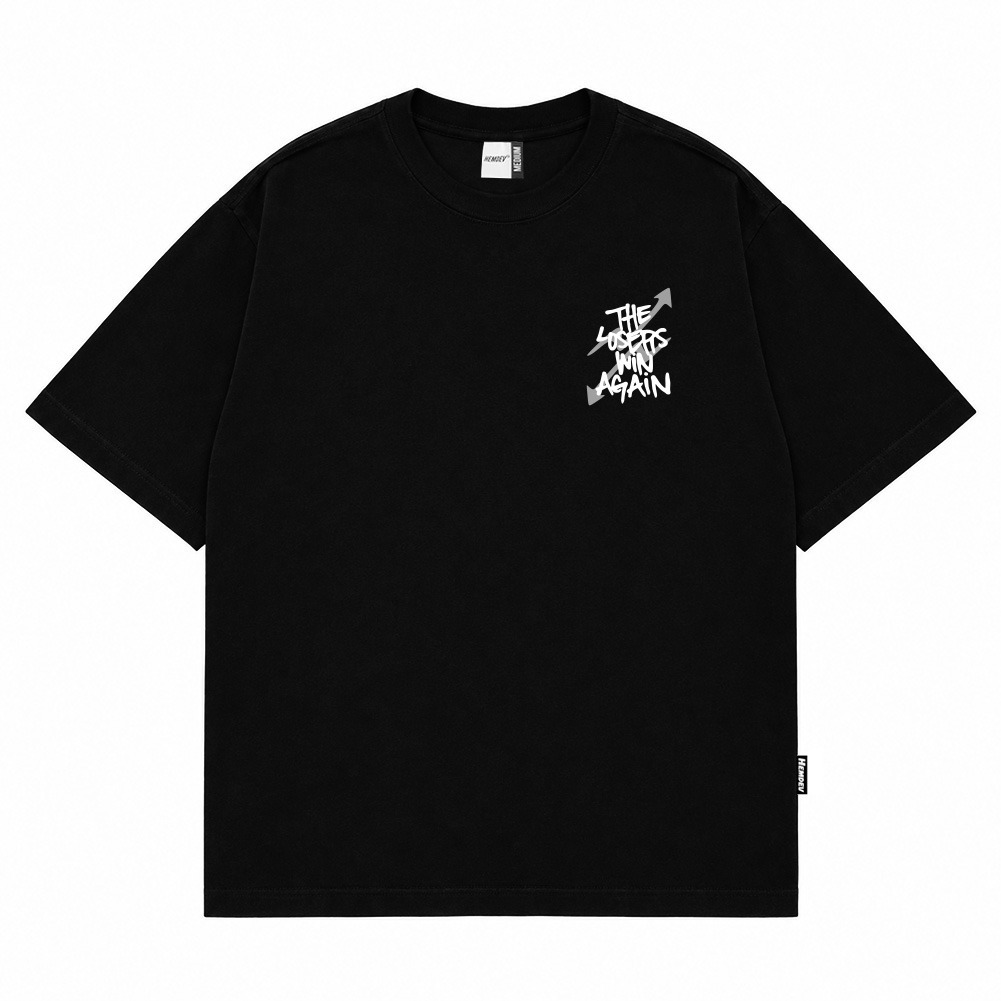Hemdev Tshirt Oversize Again Black Tees Katun
