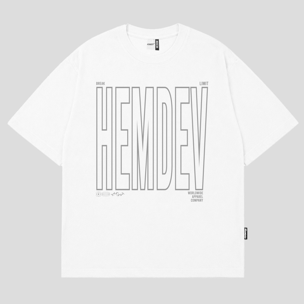 Hemdev Tshirt Oversize Horius White Tees Katun