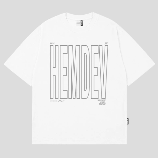 Hemdev Tshirt Oversize Horius White Tees Katun