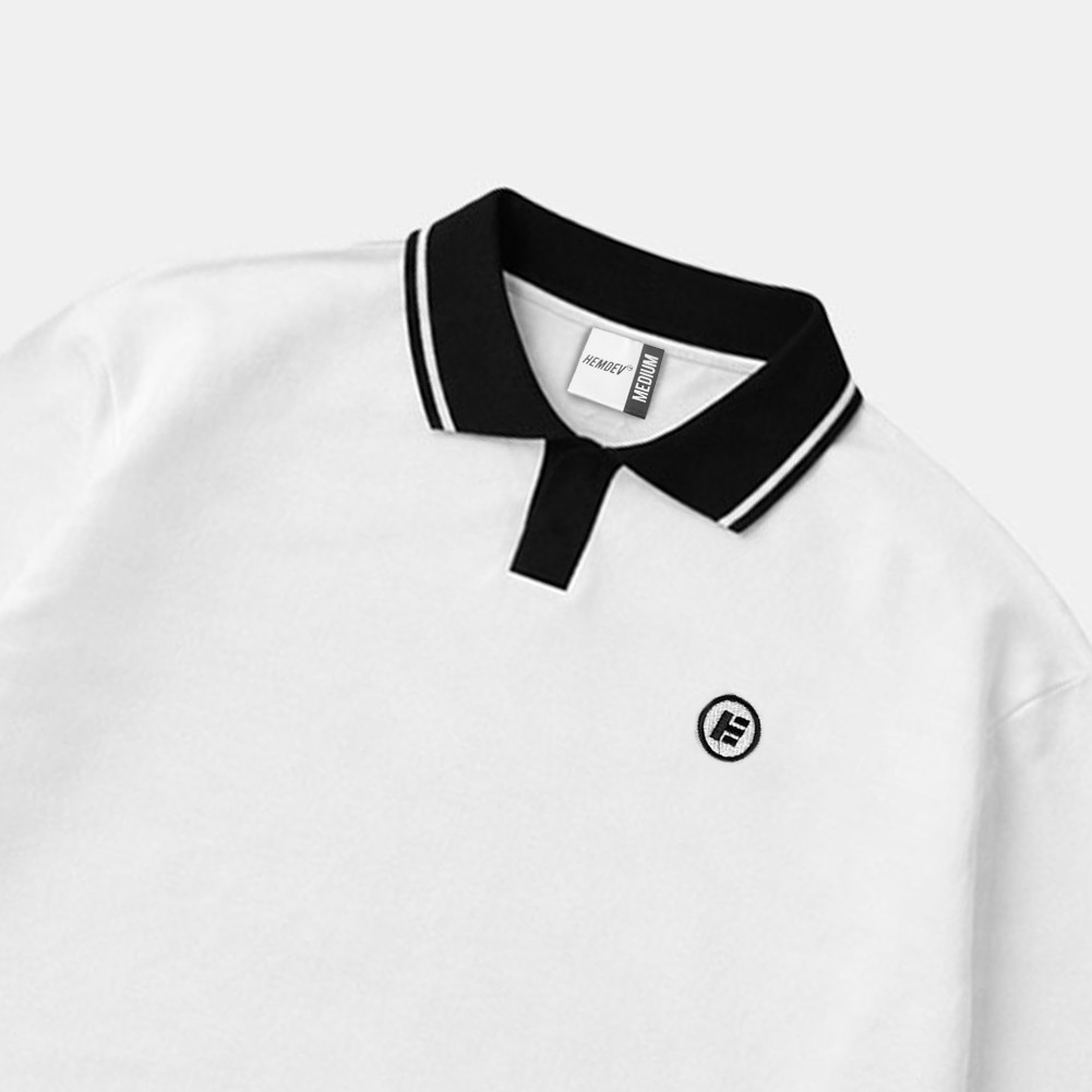 Hemdev Polo Longsleeve Boxy Discover White Tees