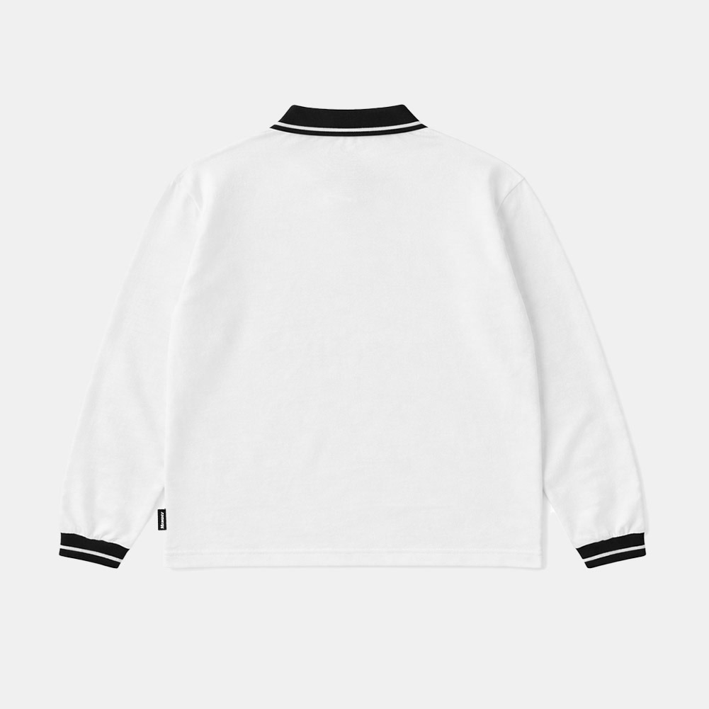 Hemdev Polo Longsleeve Boxy Cent White Tees
