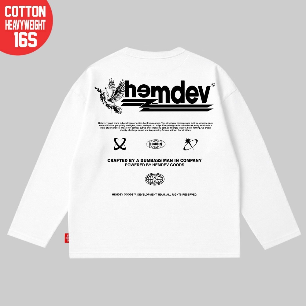 Hemdev Tshirt Boxy 16s Longsleeve Stuck Tees Katun