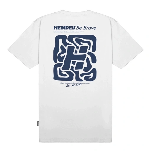 Image of Hemdev Tshirt Blissfull White Tees Katun