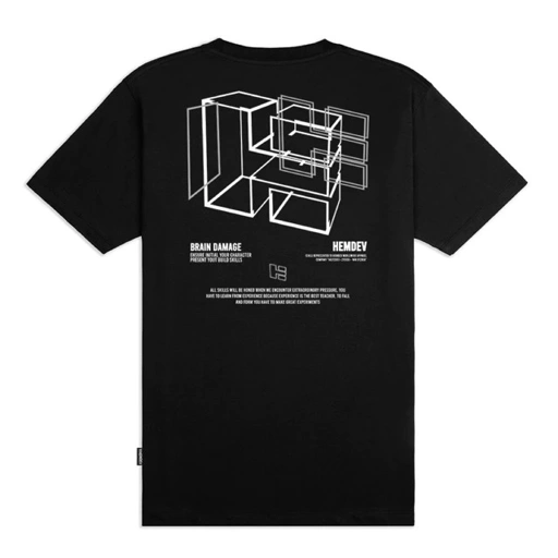 Image of Hemdev Tshirt Damage Black Tees Katun