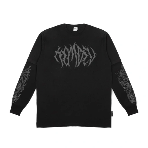 Image of Hemdev Tshirt Doublesleeve Ganys Black Tees Katun