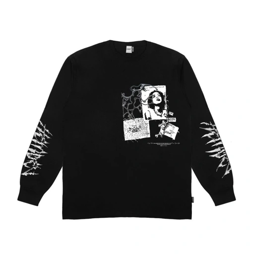 Image of Hemdev Tshirt Longsleeve Guttery Black Tees Katun
