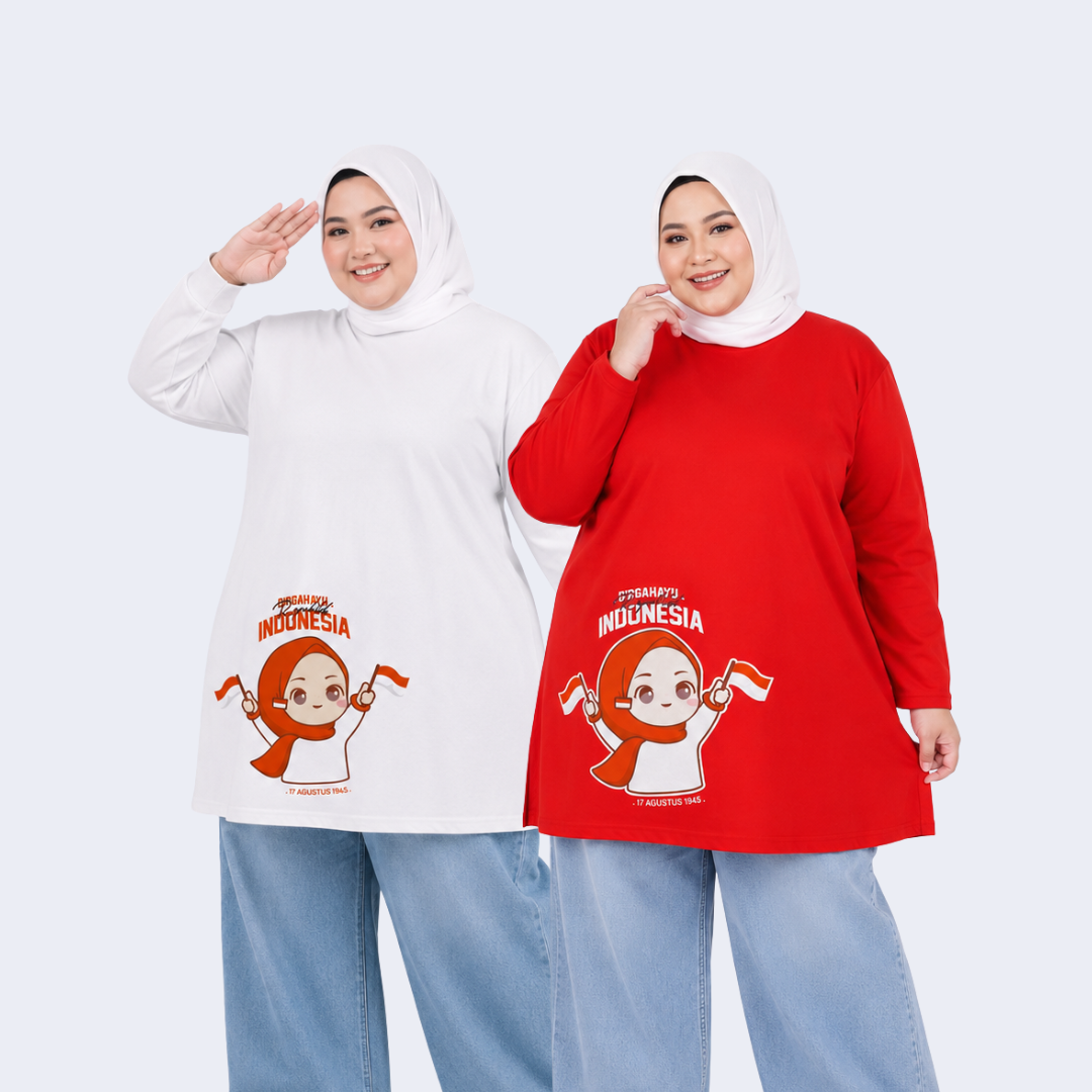Hijasku Tunik Jumbo Agustus Kemerdekaan Cotton