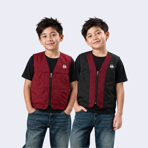 Hijasku Rompi Anak 2in1 Outdoor Petualang Safari Windbreaker Reverse Laki Laki Perempuan