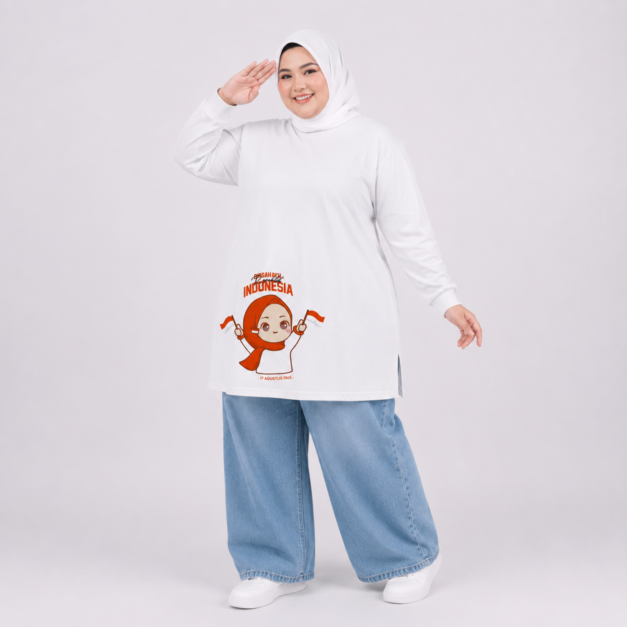 Hijasku Tunik Jumbo Agustus Kemerdekaan Cotton