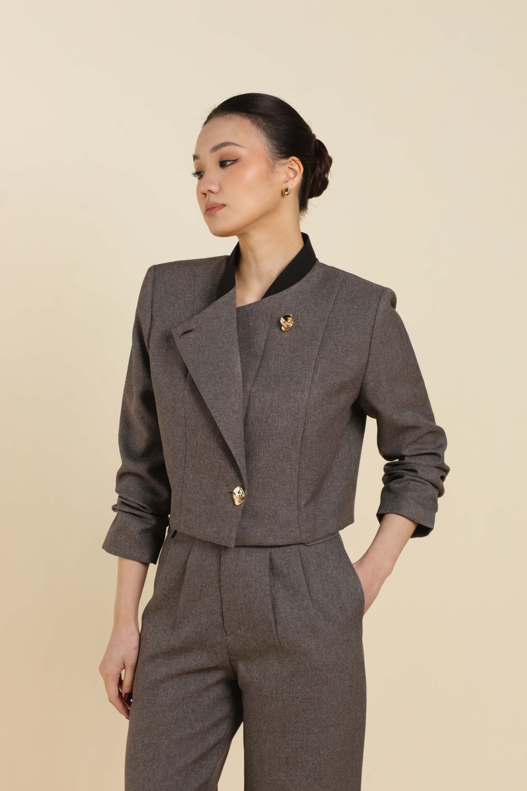 Bastian Blazer In Charcoal