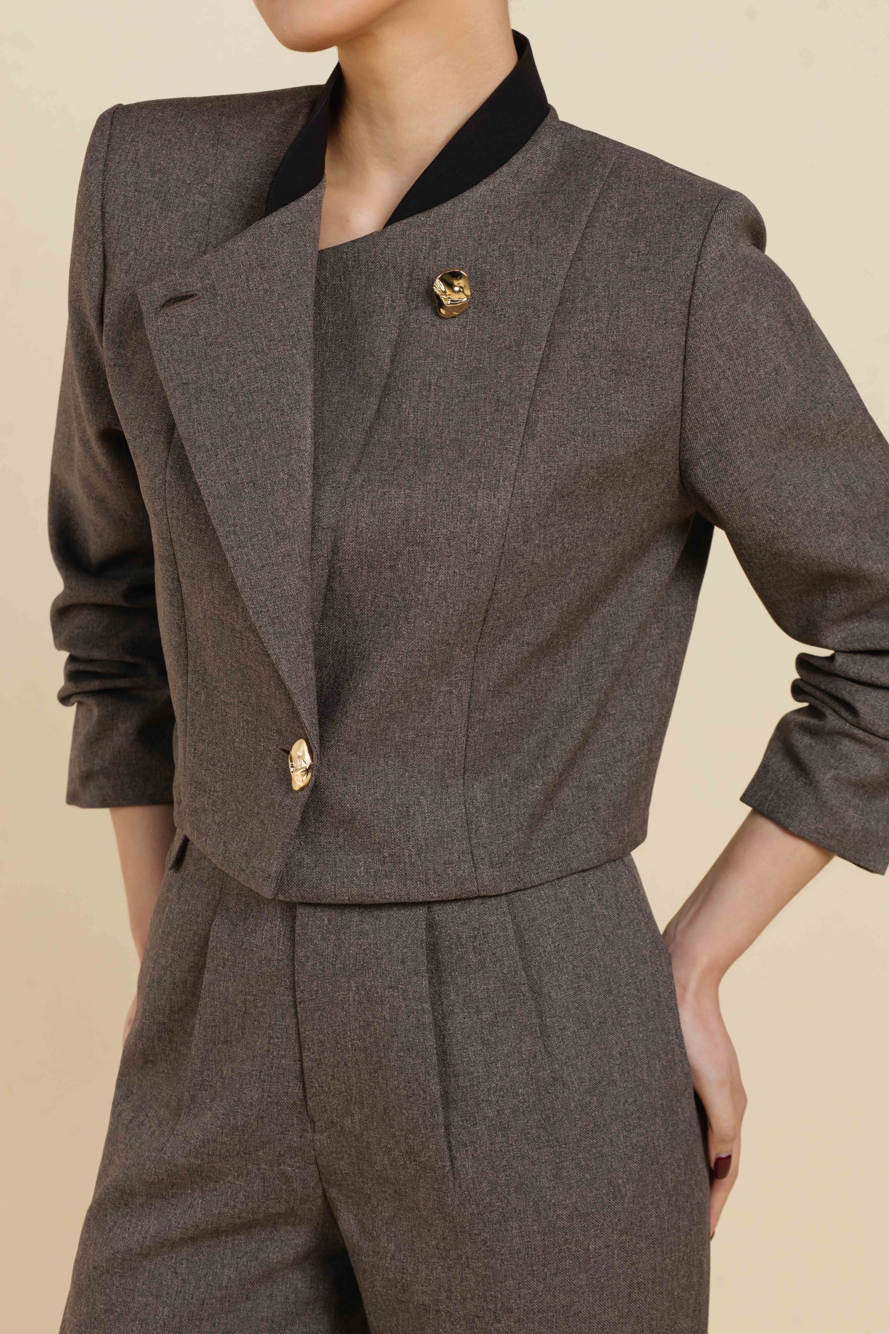 Bastian Blazer In Charcoal