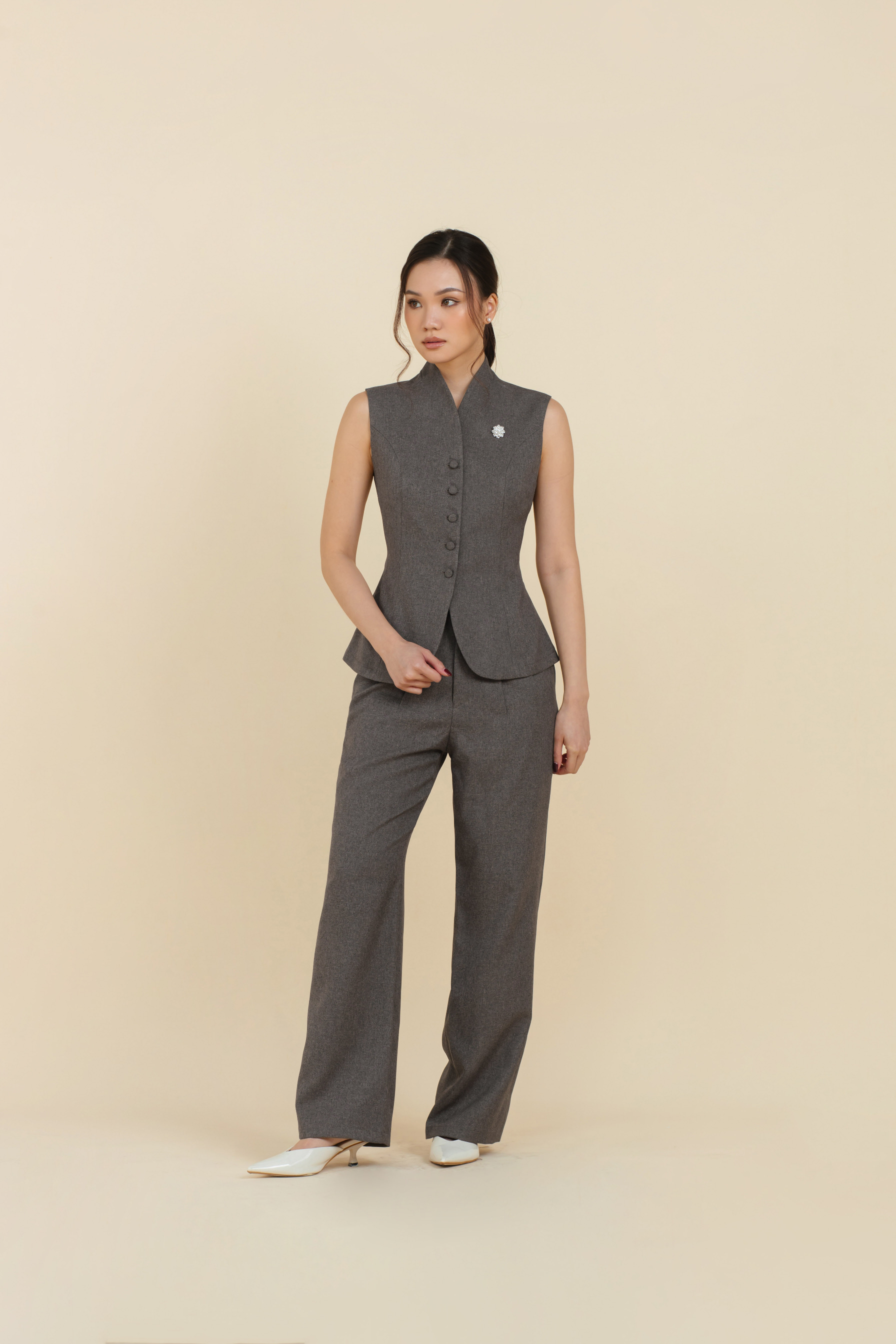 Audrey Top In Charcoal