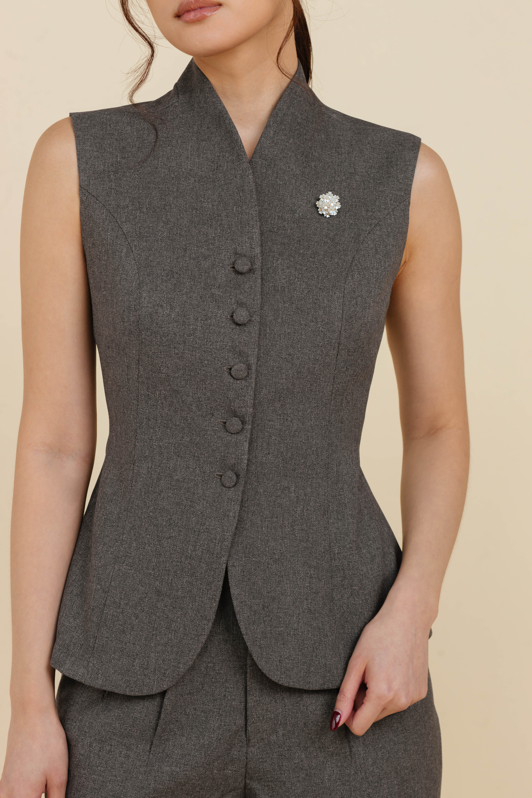Audrey Top In Charcoal
