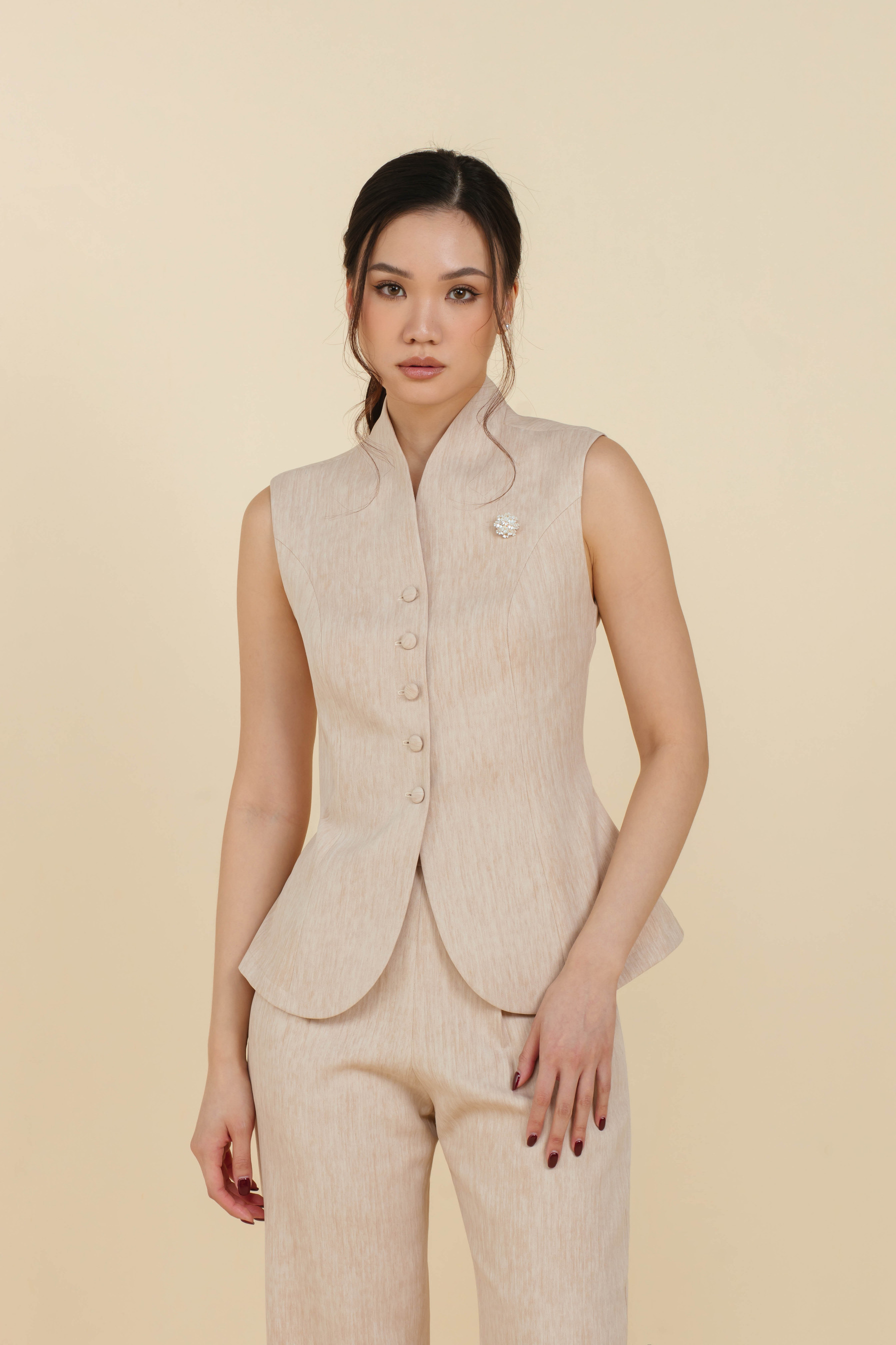Audrey Top In Milk Tea