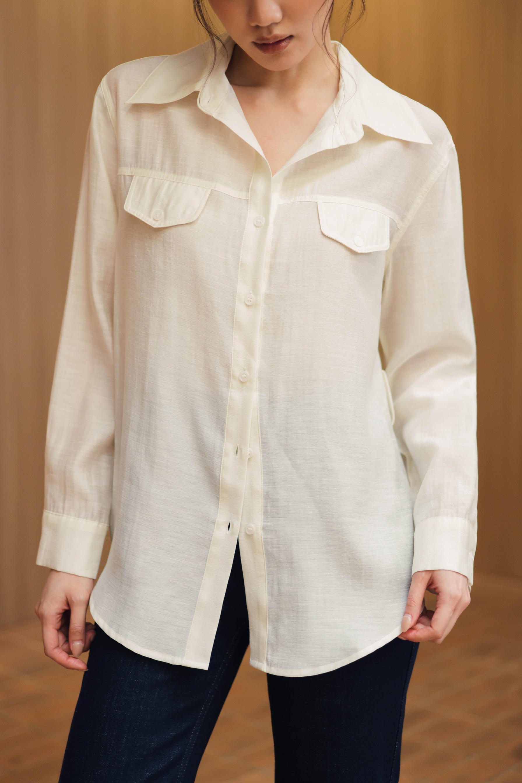 Lumi Shirt In Porcelain