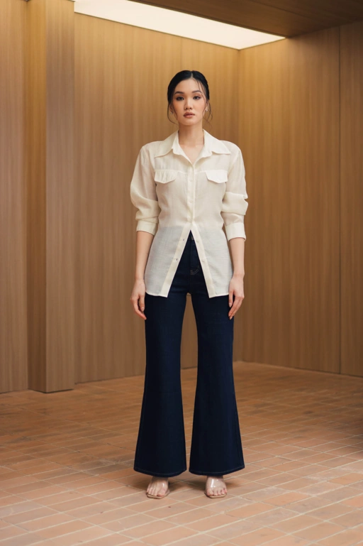 Lumi Shirt In Porcelain