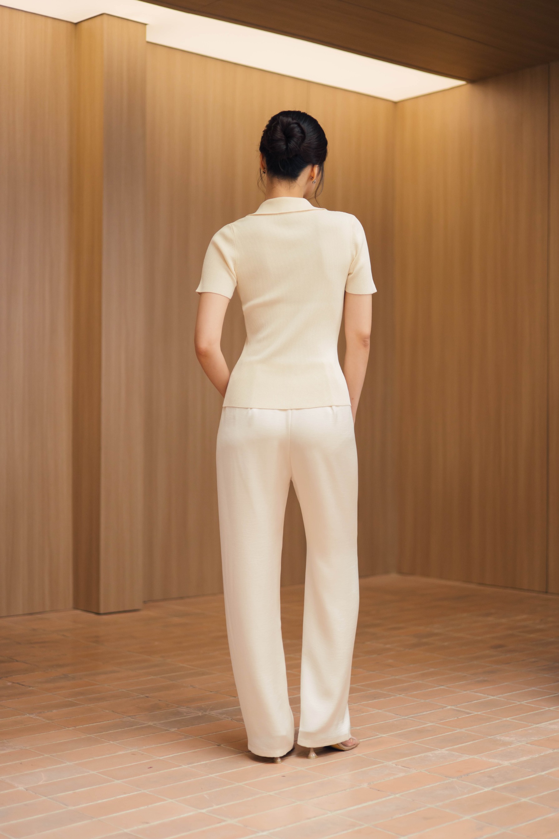 Noa Polo Top In Buttercream