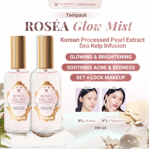 [2 PCS] Glow Mist Glowies Niacinamide RoSéa Glow Mist Get 2 Pcs Face Mist with Korean Technology & Sea Kelp Infusion Rose extract Niacinamade Tranexamic Acid Face Mist 100ml