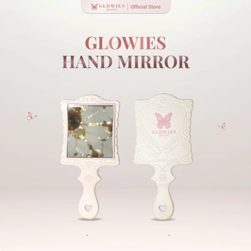 Glowies Beauty Hand Mirror Cermin Aesthetic T 12,5 x L 5,5 cm
