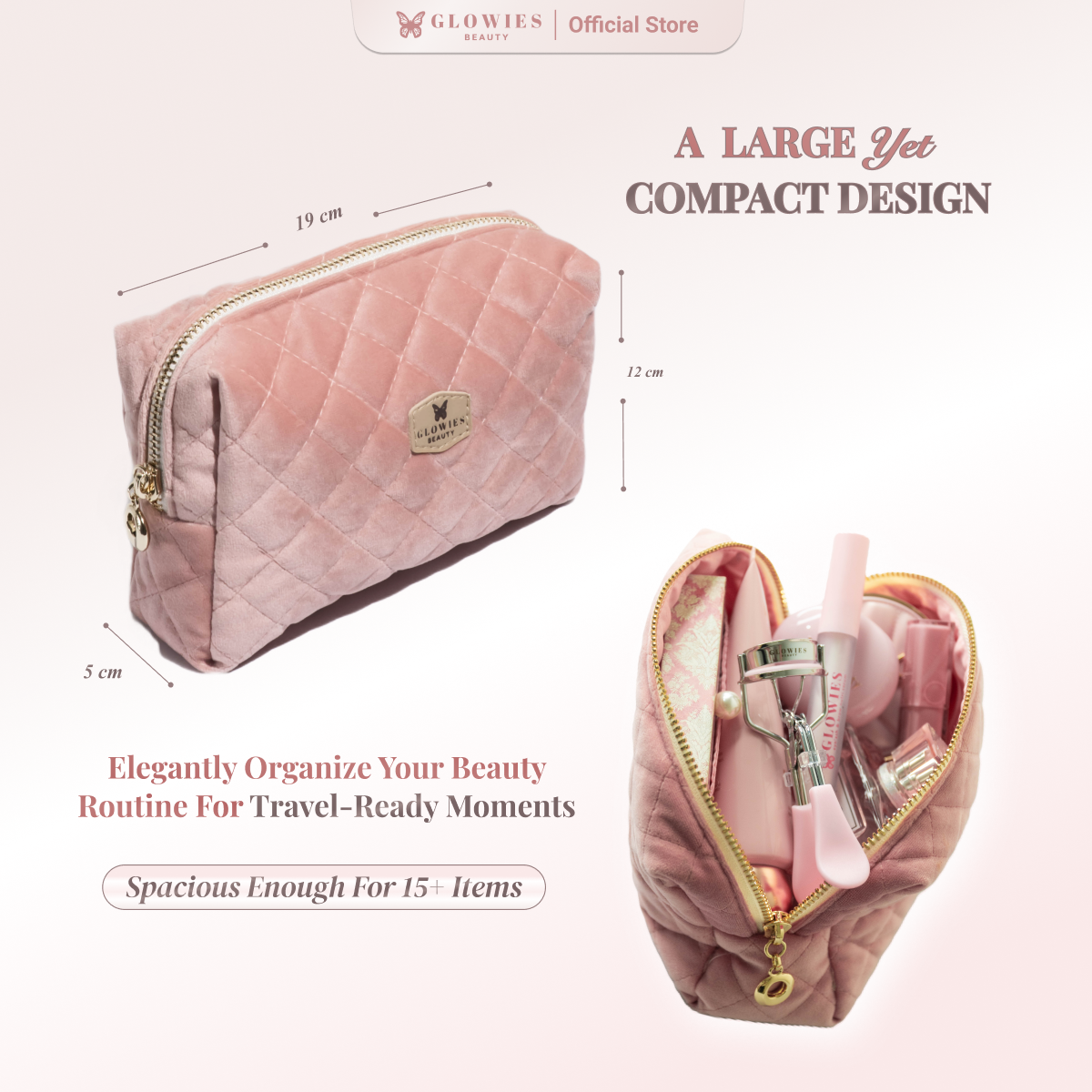 GLOWIES BEAUTY Blink Package Eyelaah & Brow Nutri Serum Bulu Mata & Alis 4ml Glam Pouch Eksklusif Perawatan Harian Praktis Lentik Natural & Stylish On-the-Go