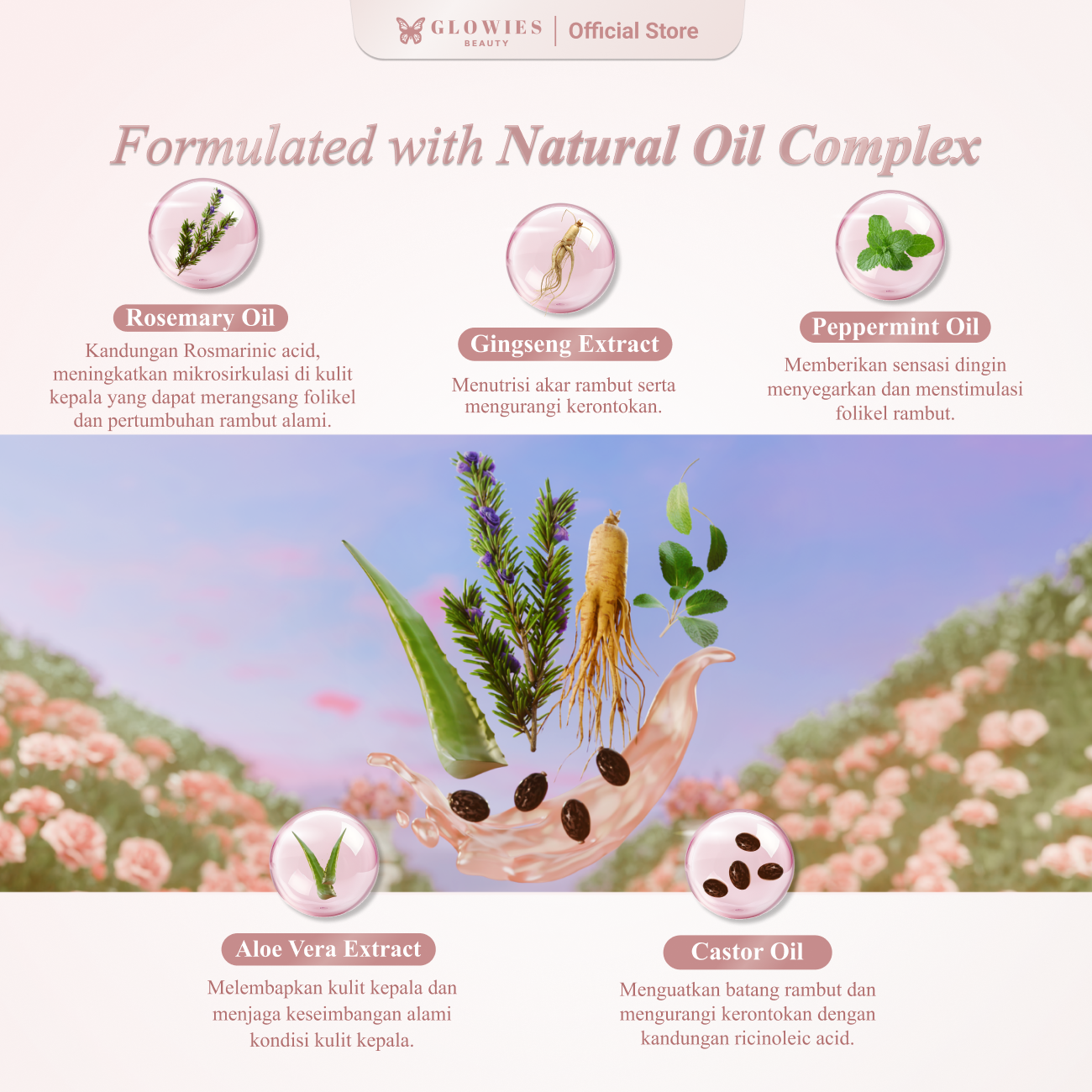 Glowies Beauty Adore Package Get Dreamy Moisturizer + Rosemary Complex Hair Oil Membantu Merawat Rambut Menumbuhkan Rambut & Merawat Kulit Wajah Melembapkan Kulit Mengunci Kelembapan & Menjaga Barrier