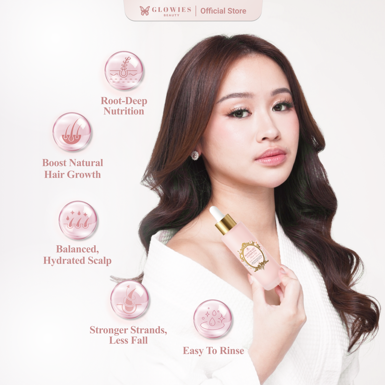 Glowies Beauty Adore Package Get Dreamy Moisturizer + Rosemary Complex Hair Oil Membantu Merawat Rambut Menumbuhkan Rambut & Merawat Kulit Wajah Melembapkan Kulit Mengunci Kelembapan & Menjaga Barrier