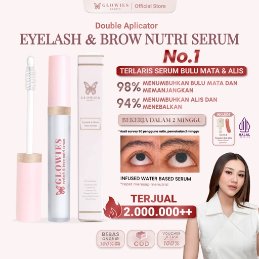 Glowies Serum Bulu Mata Serum Bulu Mata dan Alis Serum Pemanjang Alis dan Bulu Mata 4 ml Water Based Serum tidak perih dimata Bumil Busui Aman