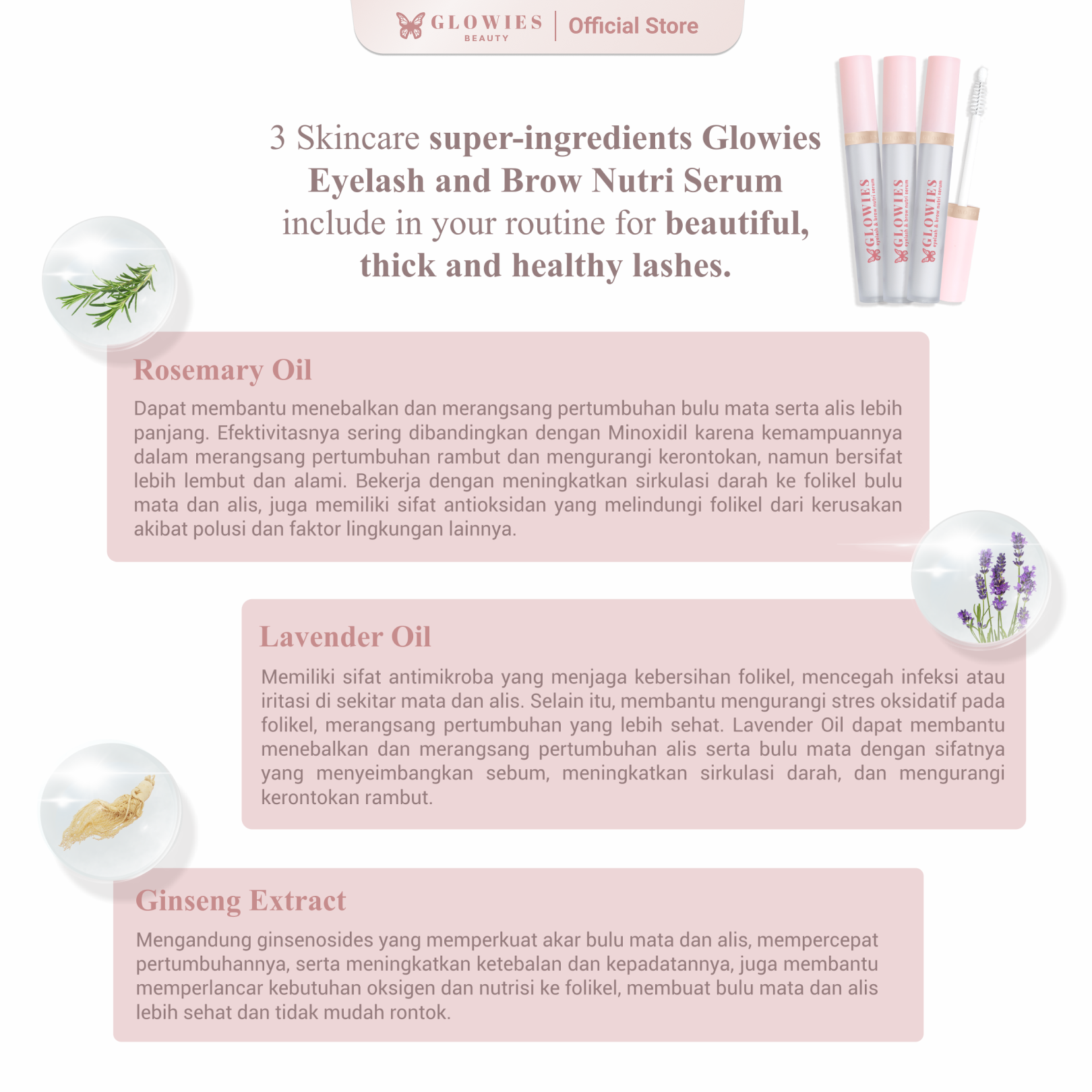 Glowies Serum Bulu Mata Serum Bulu Mata dan Alis Serum Pemanjang Alis dan Bulu Mata 4 ml Water Based Serum tidak perih dimata Bumil Busui Aman
