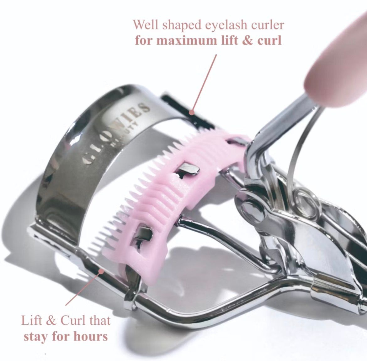 Glowies Beauty Penjepit Bulu Mata Melentikan Bulu Mata Lash Lift Effect With Comb Eyelash Curler Penjepit Bulu Mata Jepitan Mata Composition Stainless Stell