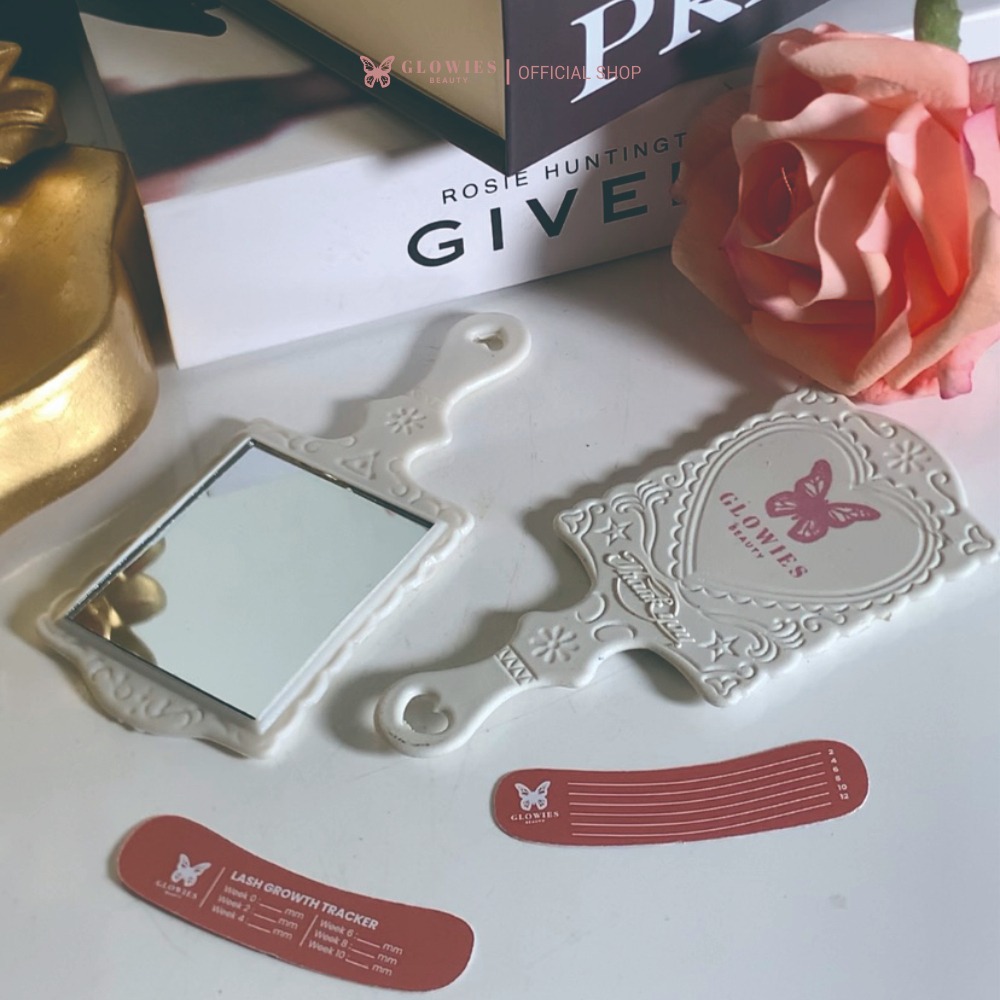 Glowies Beauty Hand Mirror Cermin Aesthetic T 12,5 x L 5,5 cm