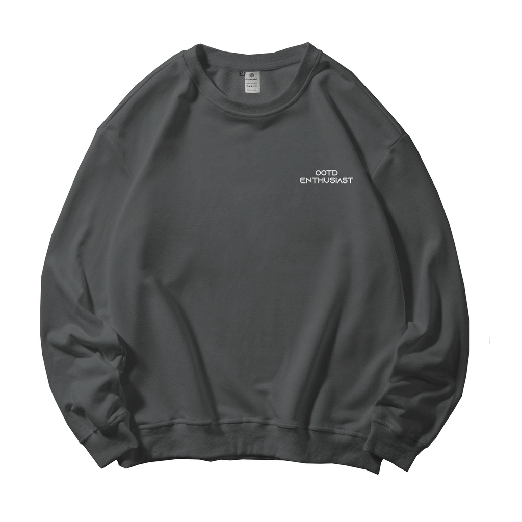 OOTDSUPPLY Crewneck OOTD Enthusiast Dark Grey | Sweater Pria Wanita CN002
