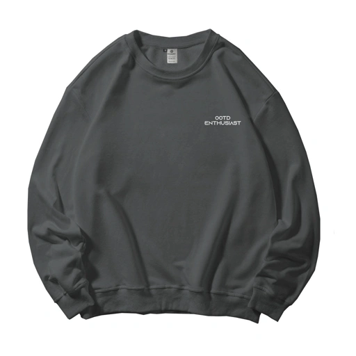 Image of OOTDSUPPLY Crewneck OOTD Enthusiast Dark Grey | Sweater Pria Wanita CN002