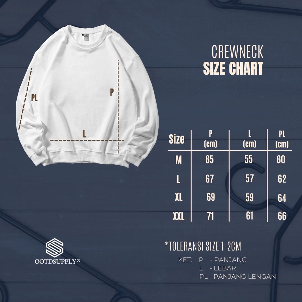 OOTDSUPPLY Crewneck OOTD Enthusiast Dark Grey | Sweater Pria Wanita CN002