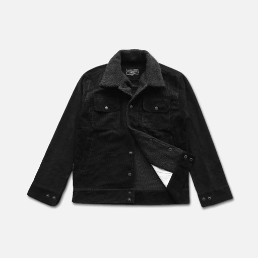 Image of OOTDSUPPLY Corduroy Sherpa Jacket Black | Jaket Corduroi | Outerwear J001