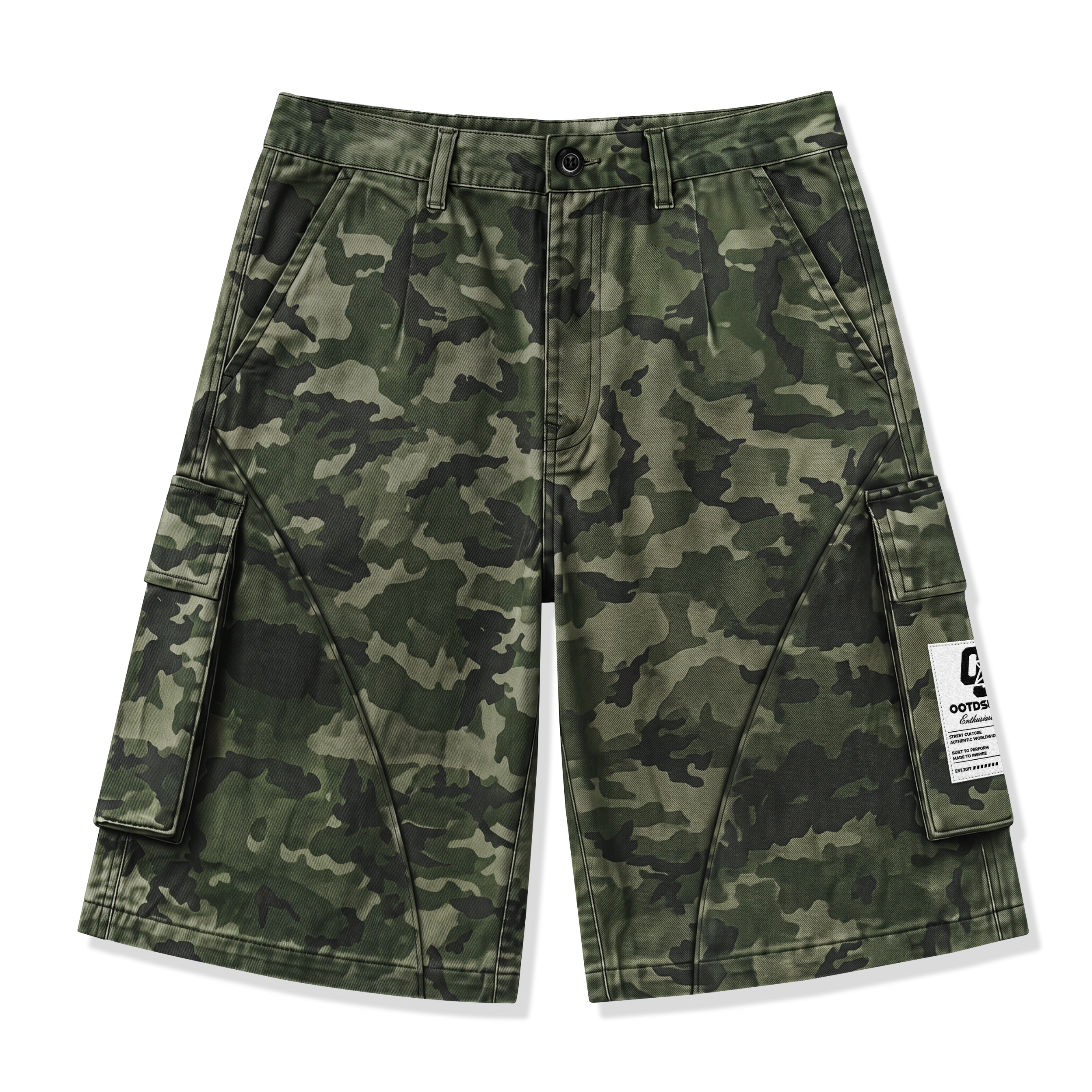 OOTDSUPPLY Jorts Pant Cargo Camo Green Basic | Shortpants Camo | Cargo Loreng Sporty | OS-JPC-CMO-AMY