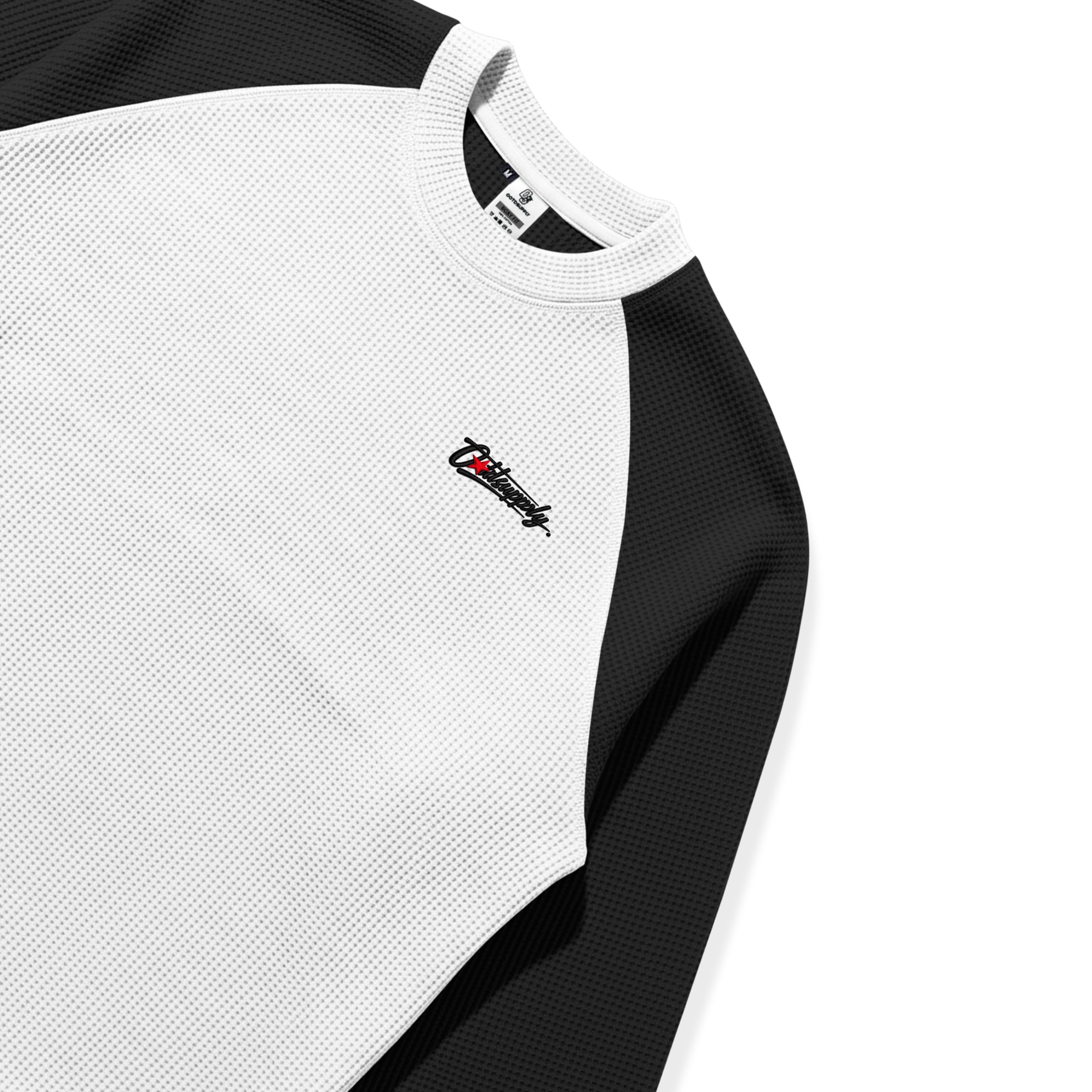OOTDSUPPLY Longsleeve Boxy Raglan Waffle Altar Embroidery | Kaos Oversize Lengan Panjang Pria Wanita | Streetwear Unisex | OS-LSBX-RGL-WFL-WB-001E