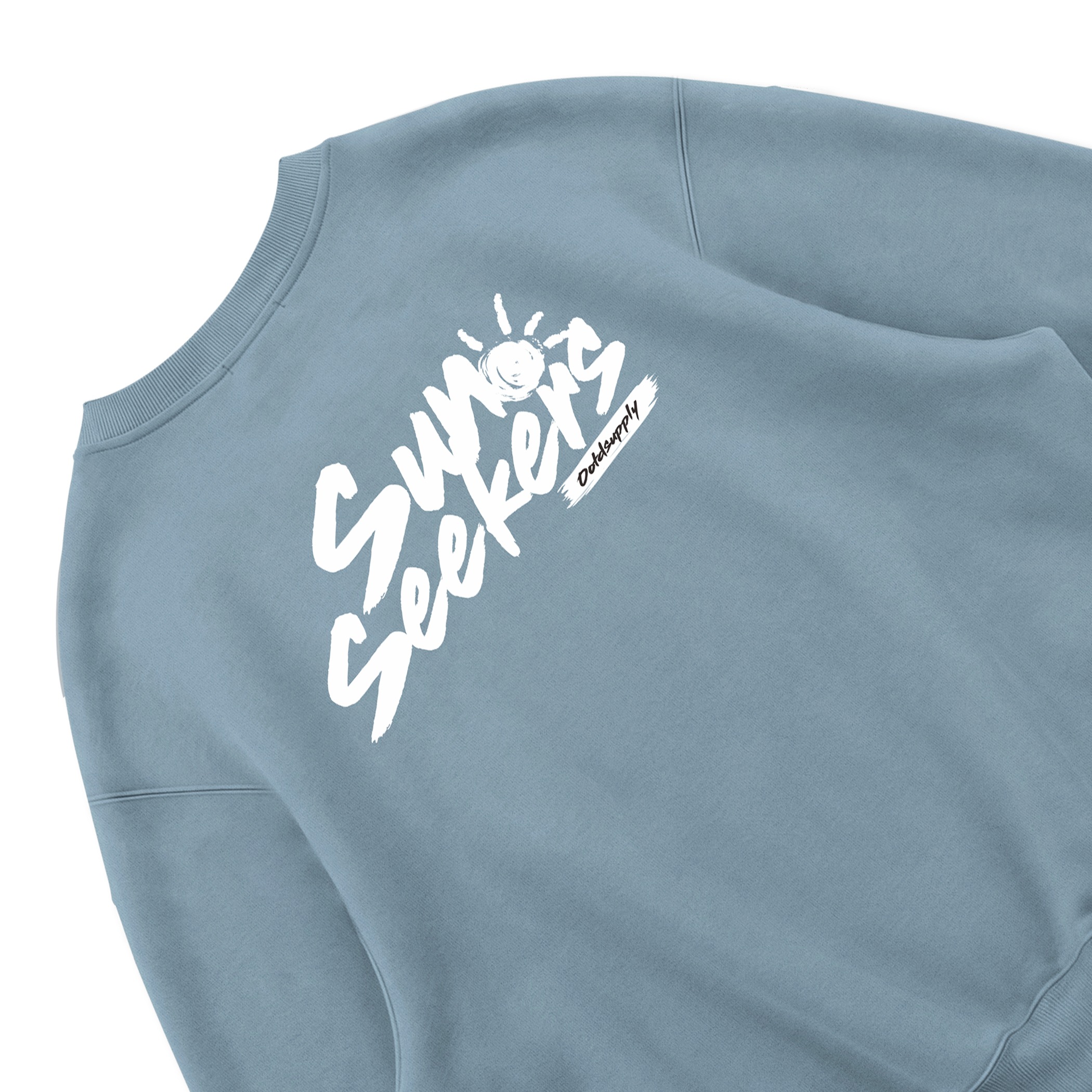 OOTDSUPPLY Crewneck Sun Seekers Light Grey | Sweater Pria & Wanita | Cotton Fleece Unisex | OS-CN126-LGRY