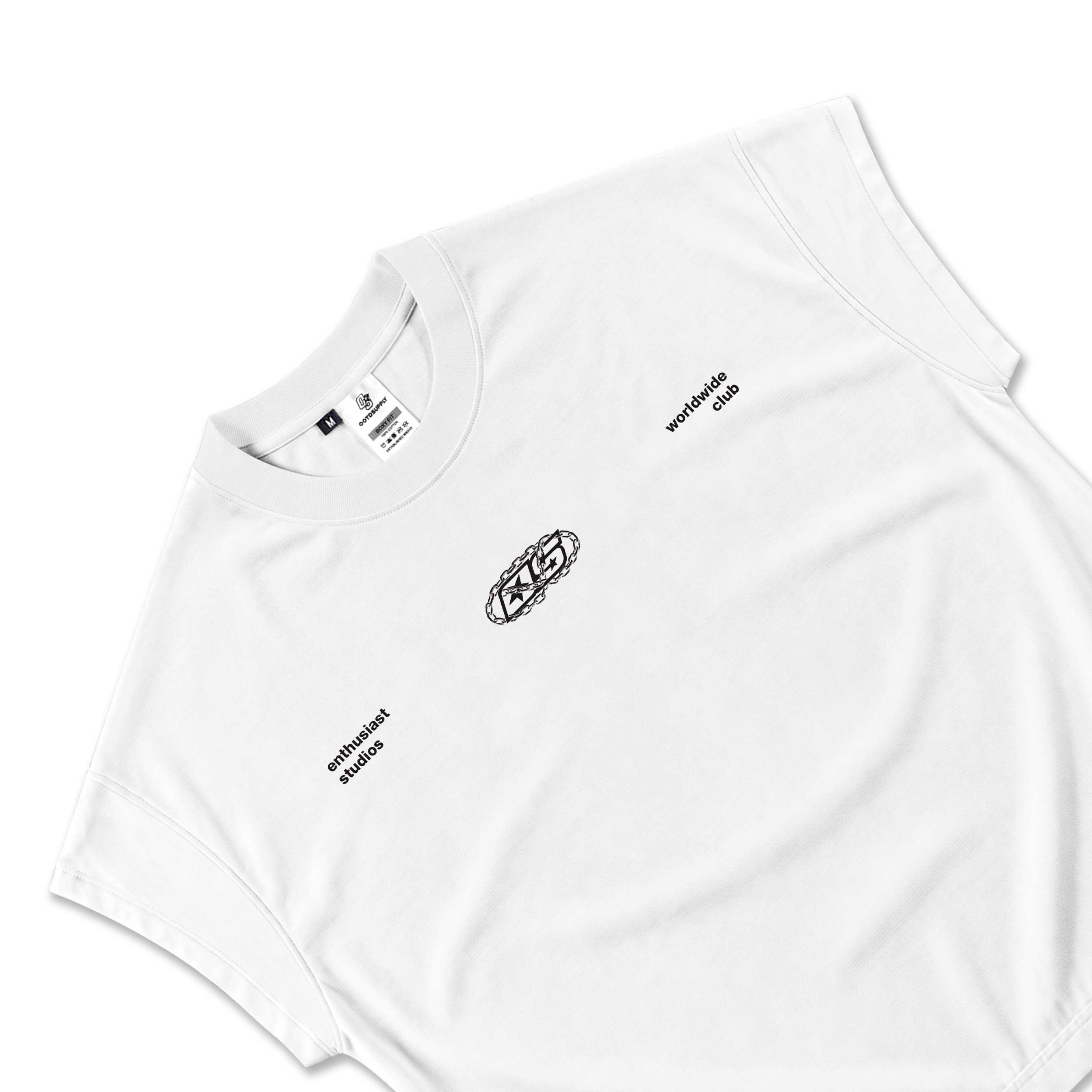 OOTDSUPPLY Oversize Boxy Tanktop Chain Black & White | Sleeveles Boxy Tee | Singlet Unisex 20s | OS-OVZ-BX-TNK-BLK-002