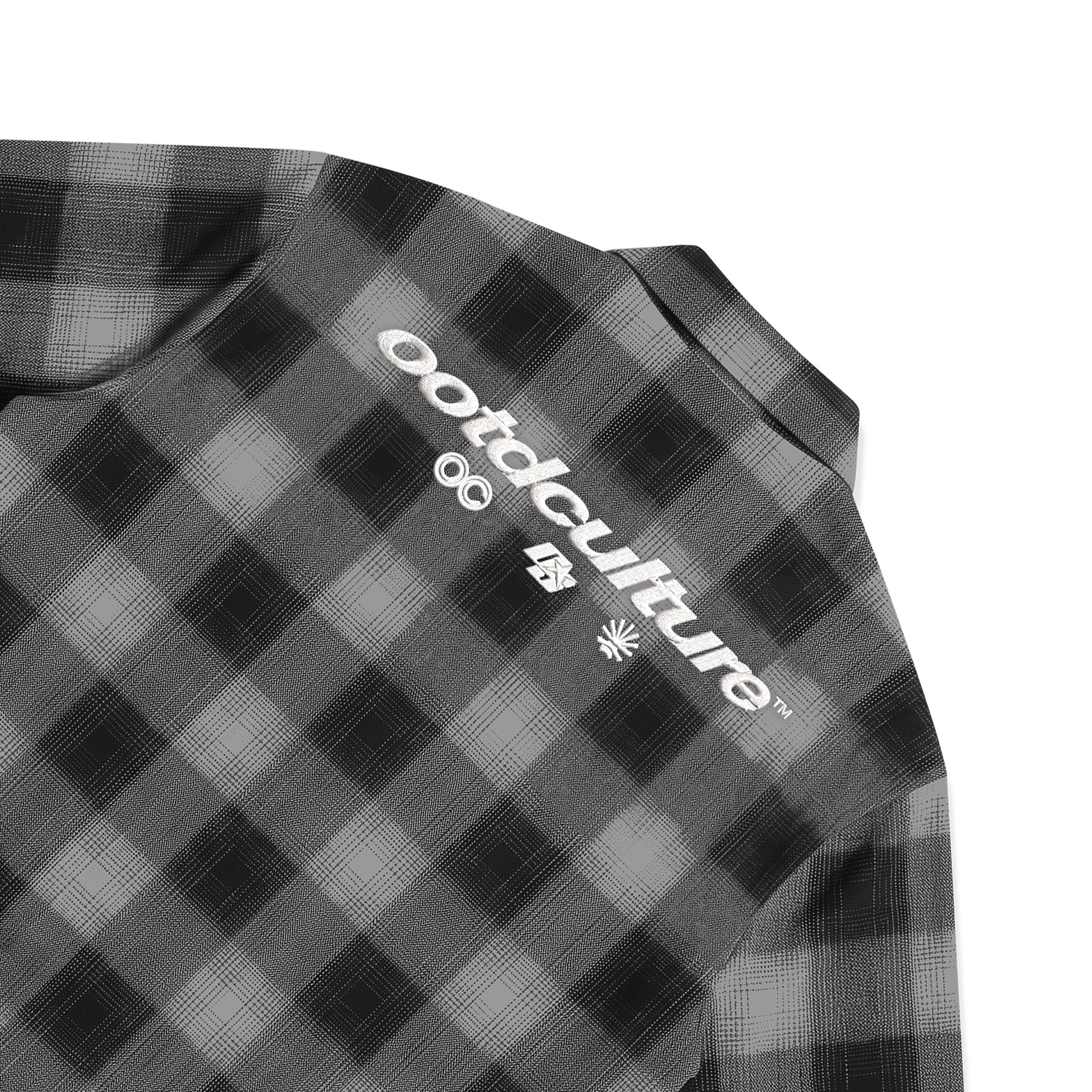 OOTDSUPPLY Kemeja Flannel Steez Embroidery Boxy Oversize | Workshirt Flannel Lengan Pendek Pria Wanita | Casual Streetwear | OS-KMJFL02-03E