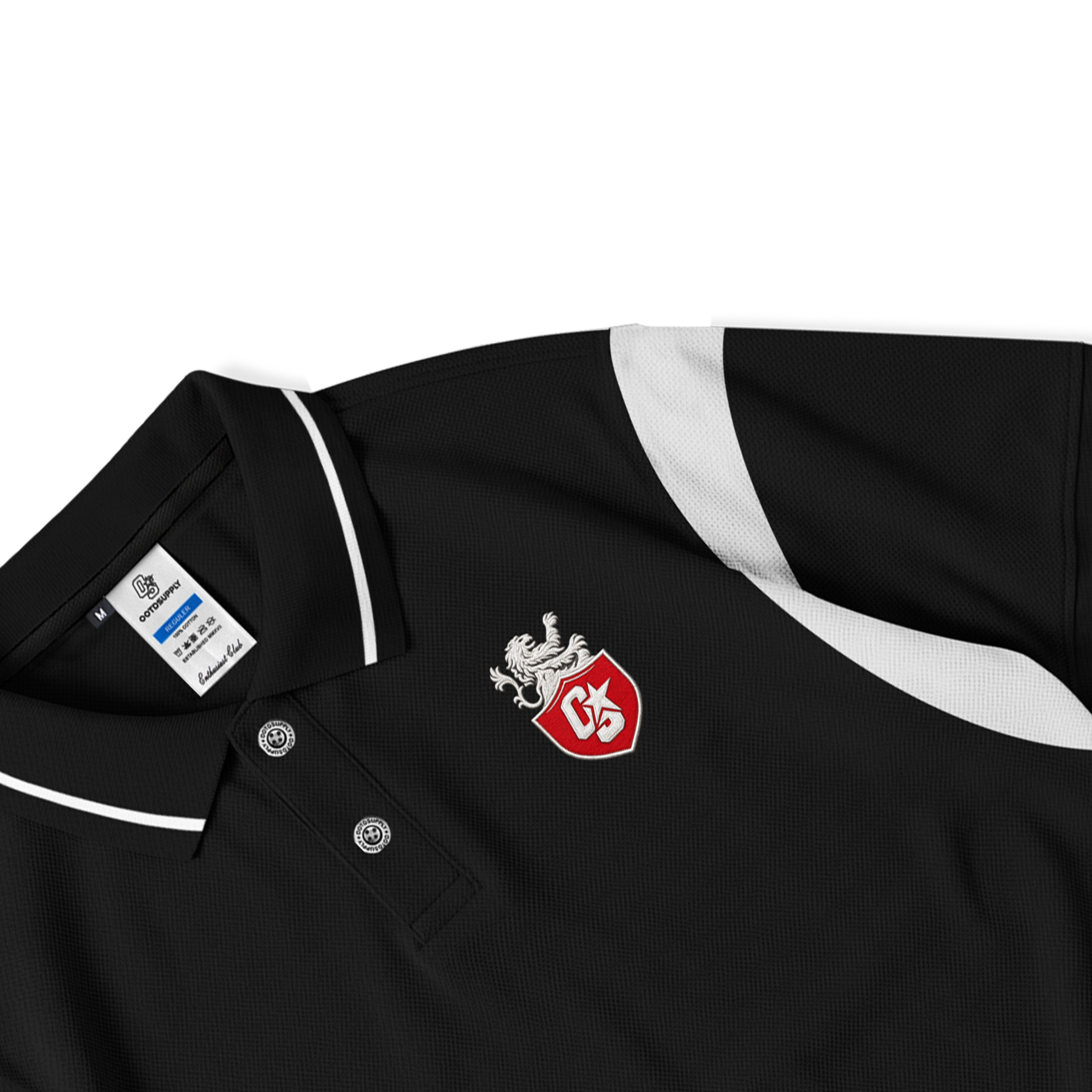 OOTDSUPPLY Polo Shirt Pique Edge Insignia Embroidery l Polo Pique | Kemeja Unisex Kerah Polo Lacost I OS-PSPQ-RGB-EDGE-06E